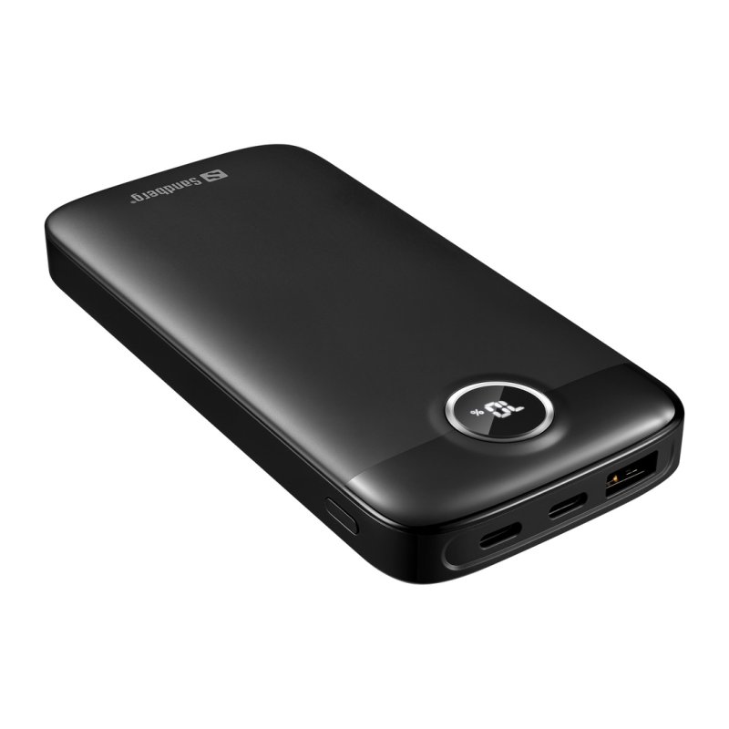 Sandberg SemiSolidState Powerbank 10000 mAh PD20W, kompaktní powerbanka, černá - obrázek č. 2