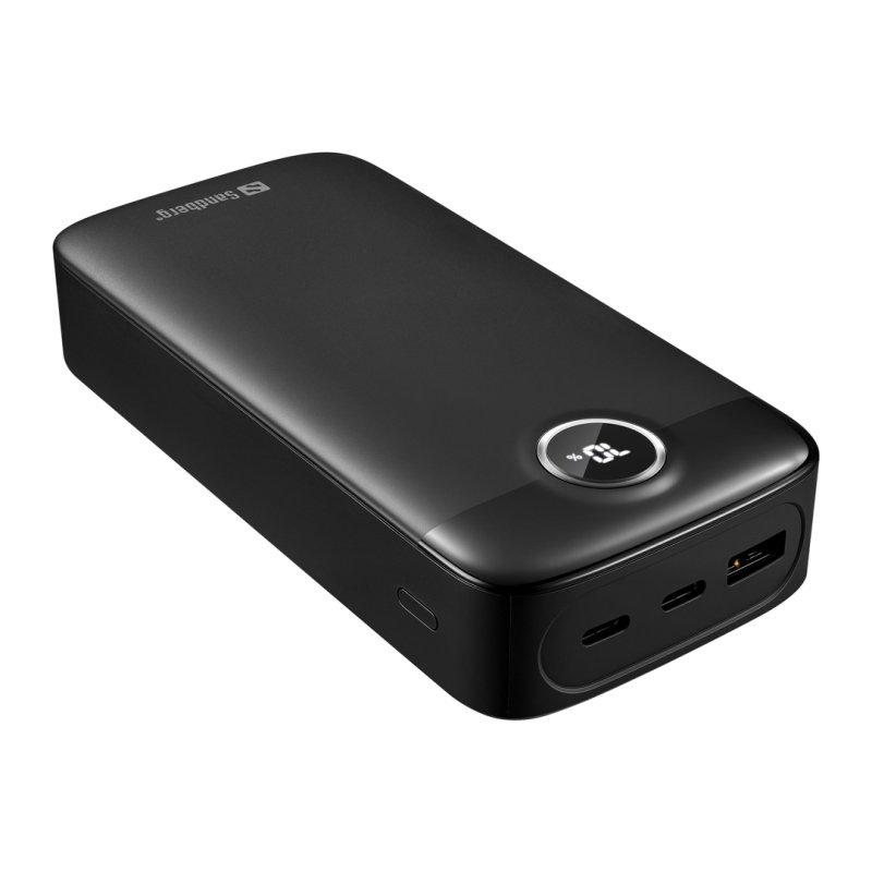 Sandberg SemiSolidState Powerbank 20000 mAh PD20W, kompaktní powerbanka, černá - obrázek č. 2