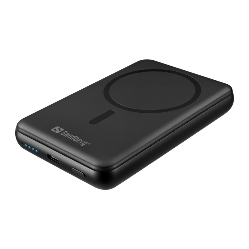 Sandberg SemiSolidState Magnet Powerbank 10000 mAh PD20W, magnetická powerbanka, černá - obrázek produktu