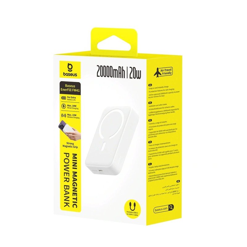 Baseus EnerFill FM41 Ultra Mini 20W Magnetická Powerbanka 20000mAh White - obrázek č. 1