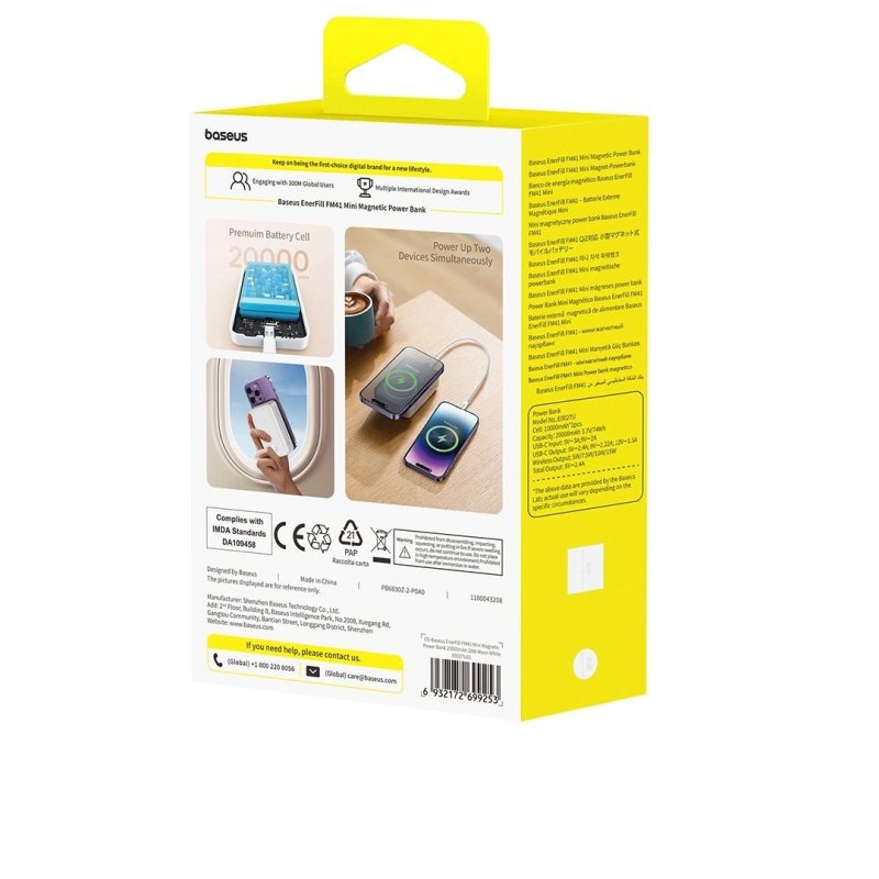 Baseus EnerFill FM41 Ultra Mini 20W Magnetická Powerbanka 20000mAh White - obrázek č. 2