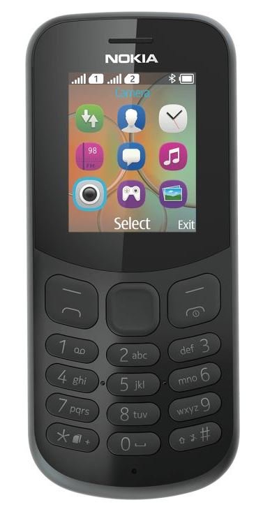 Nokia 130 Single Sim 2017 Black - obrázek produktu