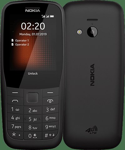 Nokia 220 4G Dual Sim Black - obrázek produktu