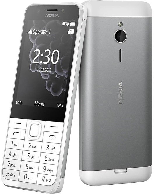 Nokia 230 Single SIM White Silver - obrázek produktu