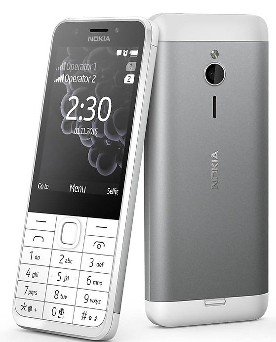 Nokia 230 Dual SIM White Silver - obrázek č. 2