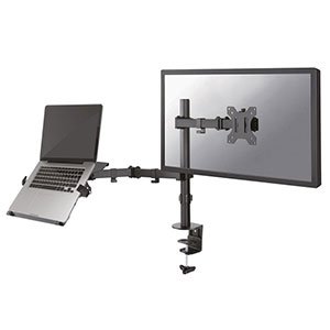 NewStar Flat stolní držák na PC monitor 10-32", 8kg a 4,5 kg ntb, VESA 75x75 nebo 100x100 mm, černý - obrázek produktu