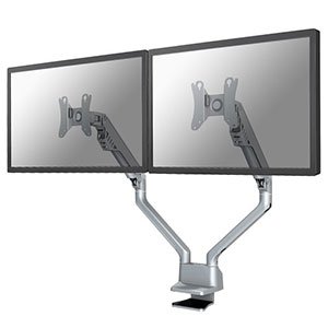 NewStar Flat Screen držák na 2 PC monitory 10-32", 2-8, VESA 75x75 nebo 100x100 mm, stříbrný - obrázek produktu