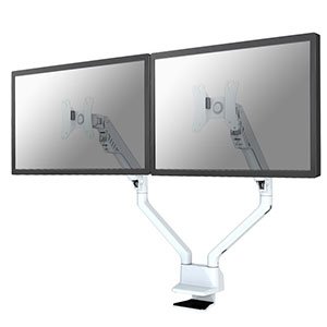NewStar Flat Screen držák na 2 PC monitory 10-32", 2-8 kg, VESA 75x75 nebo 100x100, bílý - obrázek produktu