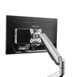 NewStar tenký držák pro PC monitor nosnost 3kg, černý, VESA 50,100 a 150 - obrázek č. 3