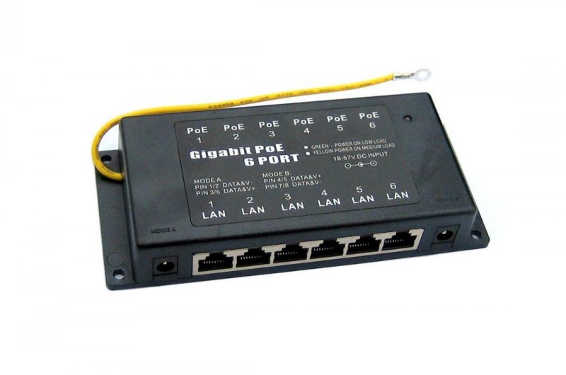 POE-PAN6-GB Gigabitový stíněný 6-portový POE panel - obrázek produktu