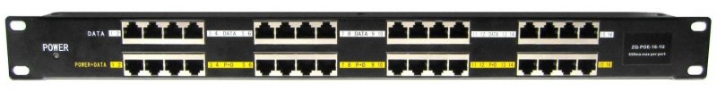 POE-PAN16ST, Stíněný 16-portový pasivní POE injektor panel - obrázek produktu