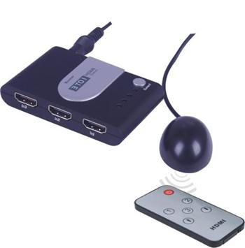 PremiumCord HDMI switch 3:1 automatický + ovladač - obrázek produktu