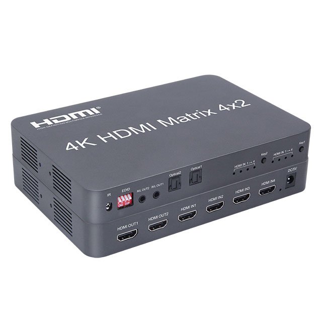 PremiumCord HDMI matrix switch 4:2 s audiem, rozlišení 4Kx2K - obrázek produktu