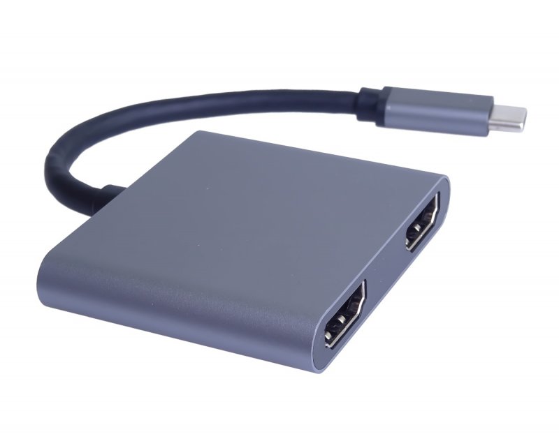 PremiumCord MST adaptér USB-C na 2x HDMI, USB3.0, PD, rozlišení 4K a FULL HD 1080p - obrázek č. 2