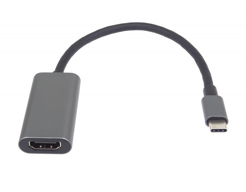 PremiumCord Převodník USB-C na HDMI, rozlišení 4K a FULL HD 1080p, kovové pouzdro - obrázek č. 1