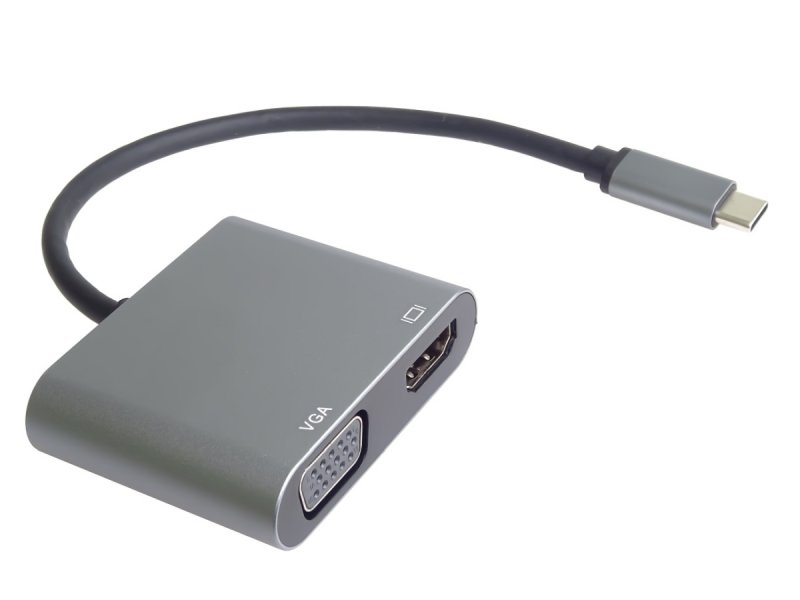 PremiumCord MST adaptér USB-C na HDMI + VGA, rozlišení 4K a FULL HD 1080p - obrázek č. 2