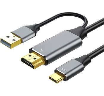 PremiumCord HDMI2.0 na USB-C kabel pro monitory,2m - obrázek produktu