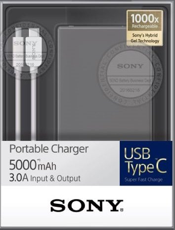 Sony Powerbank CP-SC5 černo/ antracitová,USB-C, 5000mAh - obrázek produktu