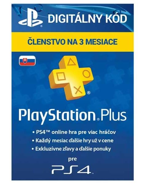 PlayStation Plus Card Hang 90 Days pro SK PS Store - obrázek produktu