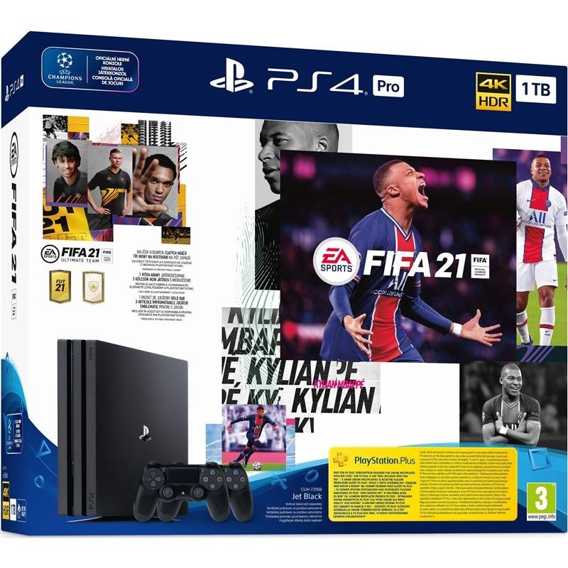 PS4 Pro - Playstation 4 Pro, bl + FIFA21 + 2x DS4 - obrázek č. 1