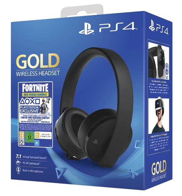 PS4 - Gold Wireless 7.1 headset + Fortnite VCH (2019) 500 V Bucks - obrázek produktu