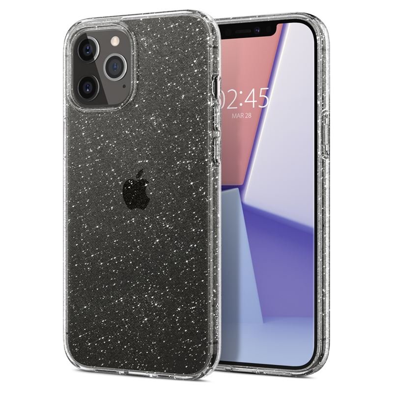 Ochranný kryt Spigen Liquid Crystal Glitter pro Apple iPhone 12/ iPhone 12 Pro (6,1") transparentní - obrázek produktu