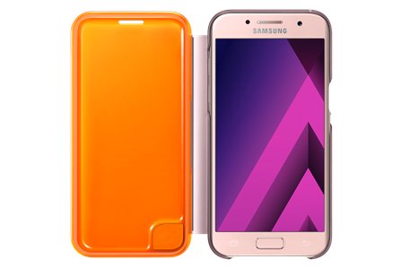 Samsung Flipové neonové pouzdro pro A3 2017 Pink - obrázek č. 2