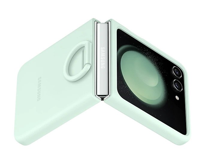 Samsung Silikonový kryt s držákem na prst pro Galaxy Z Flip5 Ocean Green - obrázek č. 2
