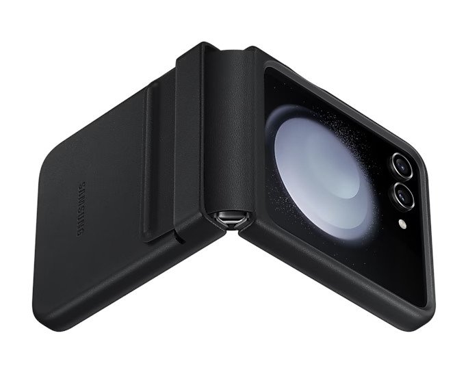 Samsung Zadní kryt z eko kůže pro Galaxy Z Flip5 Black - obrázek č. 1