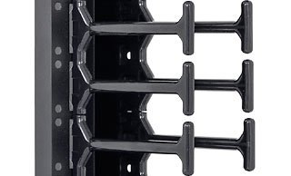 19" vyvazovací panel 42U - Hřeben, dvouřadý černý - obrázek produktu