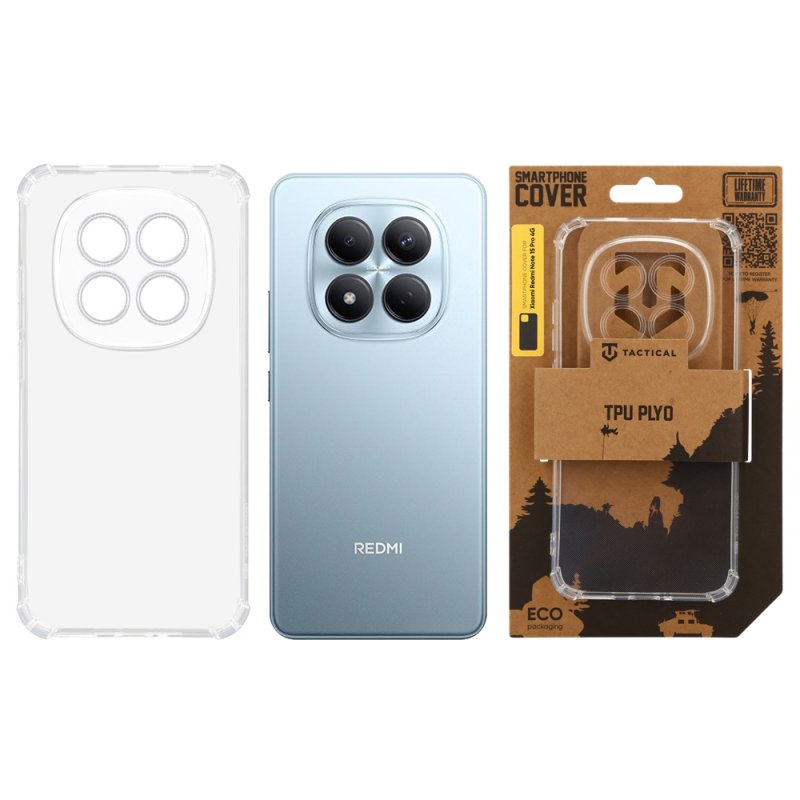 Tactical TPU Plyo Kryt pro Xiaomi Redmi Note 15 Pro 4G Transparent - obrázek č. 2