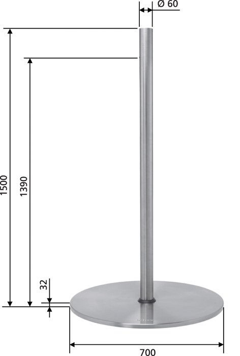 Vogel´s Podlahový stojan na LCD 150cm, nerez - obrázek č. 1