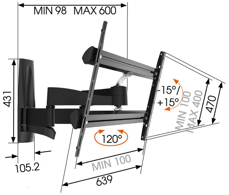 Robustní pohyblivý LCD držák Vogel´s WALL 3350 - obrázek č. 1