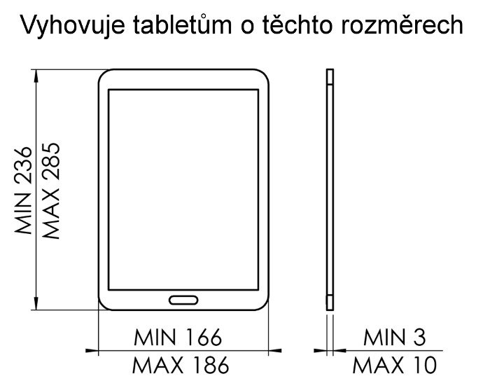 Vogel`s PTS2010 univerzální housing pro tablety  8-10" - obrázek č. 5