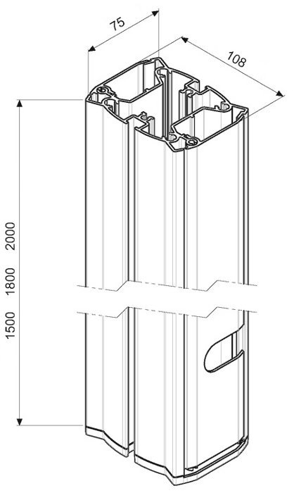 PUC 2715 B Stojina Connect-it Floor 150 cm černá - obrázek č. 2