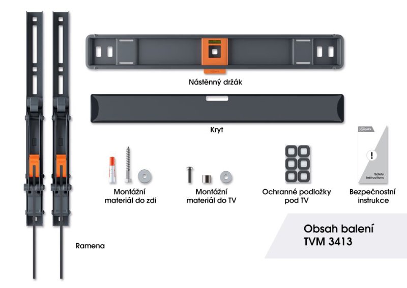 Vogel`s TVM 3413, TV držák s náklonem pro obrazovky 32-65", 25 kg - obrázek č. 5