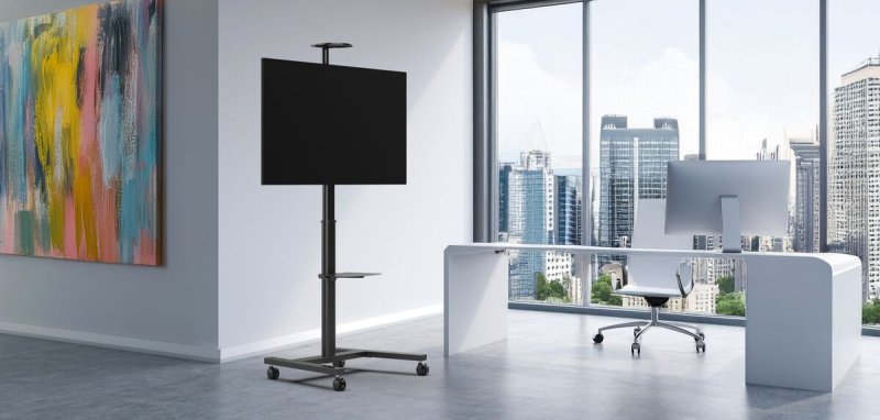 Vogel`s ESSENTIAL T1031 pojízdný stojan pro TV 32-65", 50 kg, 122-172 cm, černý - obrázek č. 6
