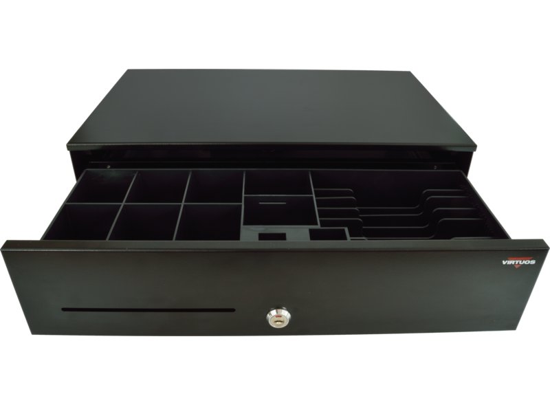 Pokladní zásuvka SK-500C - s kabelem, pořadač 6/ 8, 9-24V, černá - obrázek č. 1