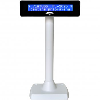 LCD zákaznický displej Virtuos FL-2025 2x20, serial (RS-232), bílý - obrázek produktu