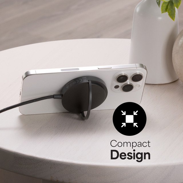 Qi2 magnetic charger with kickstand - black - obrázek produktu