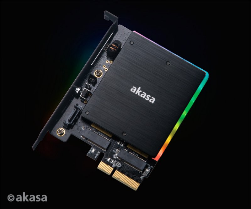 AKASA adaptér M.2 do PCIex s chladičem RGB - obrázek produktu