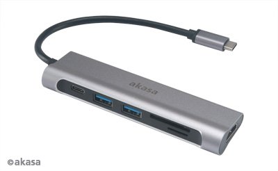 AKASA - externí USB hub - USB 3.1 typ C 6-in-1 - obrázek produktu