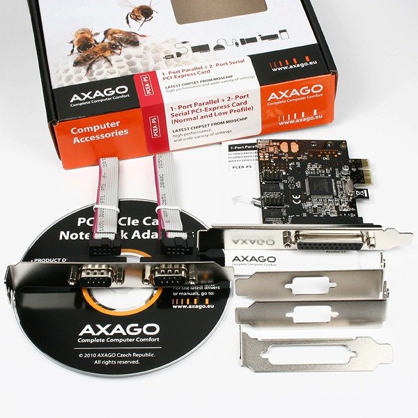 AXAGON PCEA-PS, PCIe adaptér - 1x paralelní (LPT) + 2x sériový port (RS232), vč. LP - obrázek č. 3