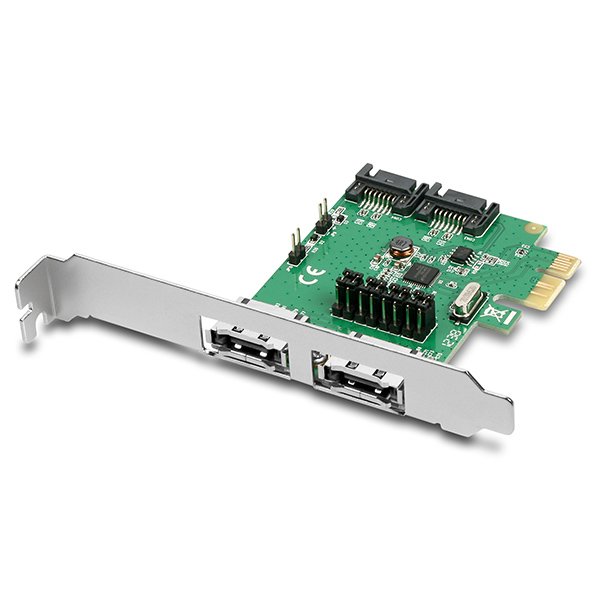 AXAGON PCES-SA4, PCIe řadič - 2x int./ ext. SATA III 6G ASMedia - obrázek č. 1