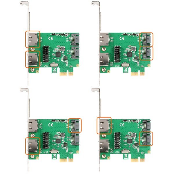 AXAGON PCES-SA4, PCIe řadič - 2x int./ ext. SATA III 6G ASMedia - obrázek č. 4