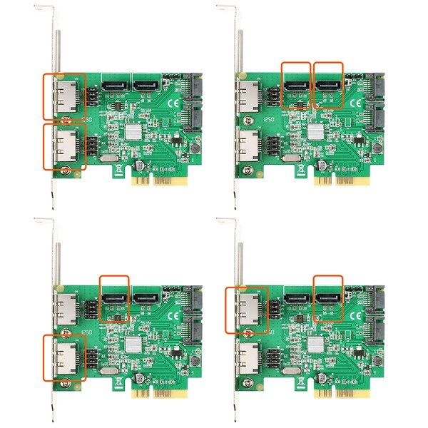AXAGON PCES-SH4, PCIe 2-Lane řadič - 4x int./ 2x ext. SATA 6G HyperDuo - obrázek č. 4