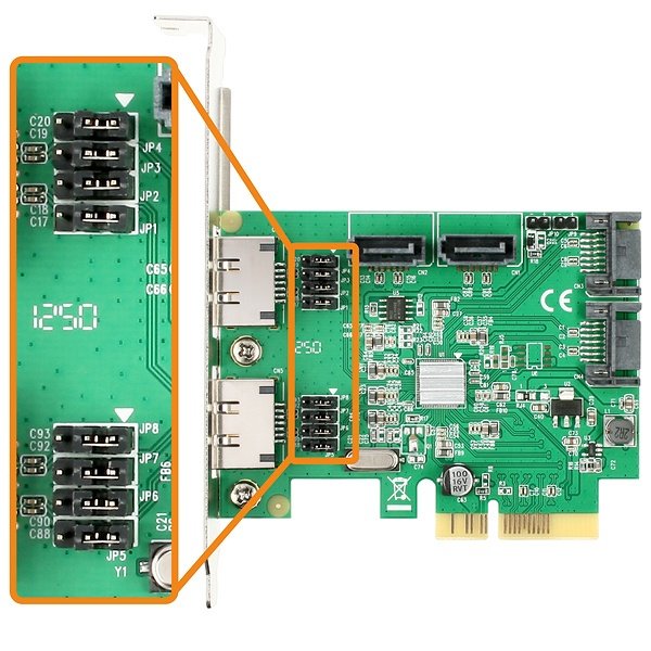 AXAGON PCES-SH4, PCIe 2-Lane řadič - 4x int./ 2x ext. SATA 6G HyperDuo - obrázek č. 5