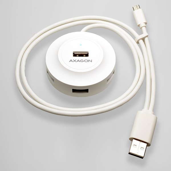 AXAGON 4x USB2.0 cable hub + micro USB OTG WHITE - obrázek č. 5