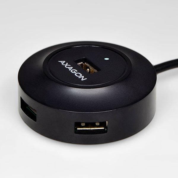 AXAGON HUE-X6GB, 4x USB2.0 hub, 80cm kabel + micro USB OTG, černý - obrázek č. 7