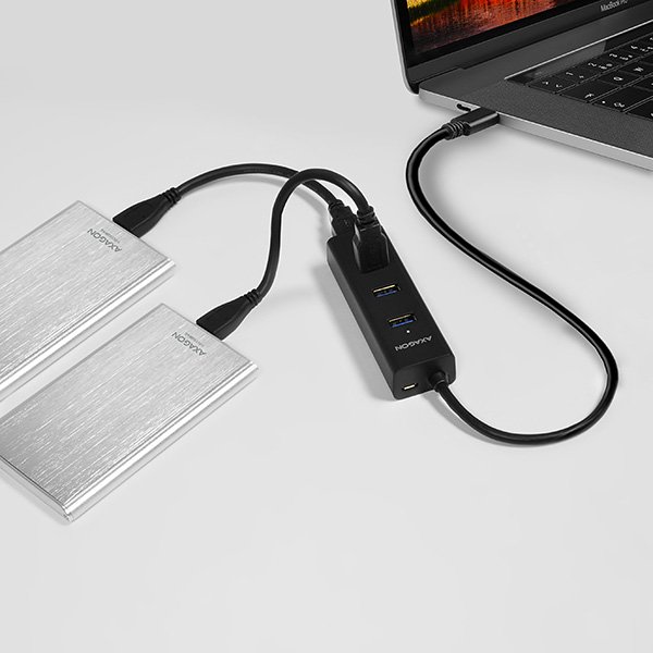 AXAGON HUE-S2C, 4x USB 3.0 CHARGING hub, micro USB nap. konektor, kabel USB-C 40cm - obrázek č. 10